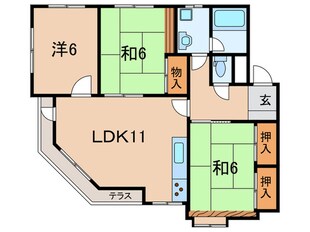 ハ－モニ－若草の物件間取画像